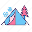 camping, snow, tent, winter 