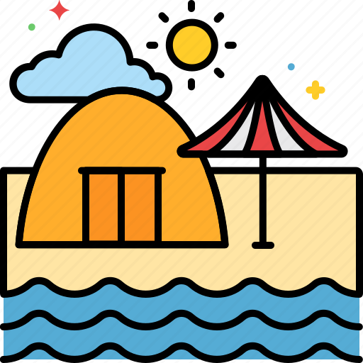 Beach, camping, sea, stay, tent icon - Download on Iconfinder