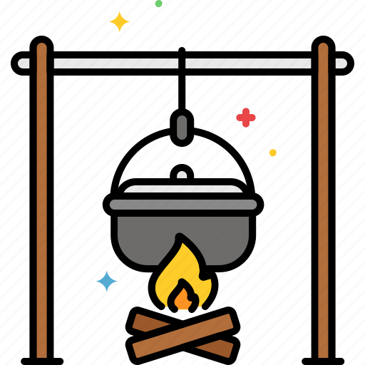 Campfire, cooking, bonfire, food, outdoor icon - Download on Iconfinder