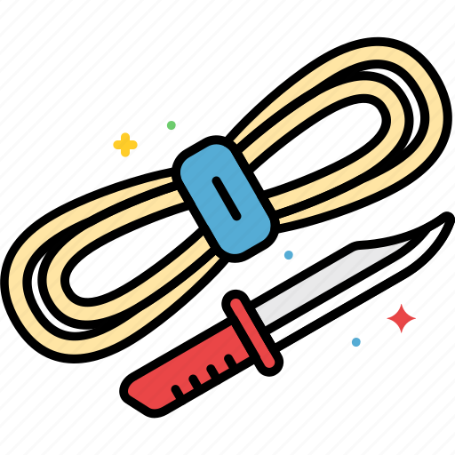Camping, supplies, knife, rope icon - Download on Iconfinder
