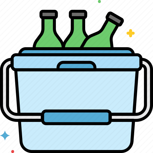 Cooler, bottles, camping, picnic icon - Download on Iconfinder