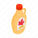 bottle, food, isometric, maple, pure, sweet, syrup
