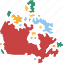 canada, map, country, geography, continent