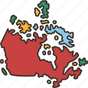 canada, map, country, geography, continent
