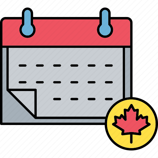 Canada day, canada, flag, calendar, leaf, celebration, nation icon - Download on Iconfinder