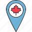 canada location, canada, location, leaf, flag, sign, map 