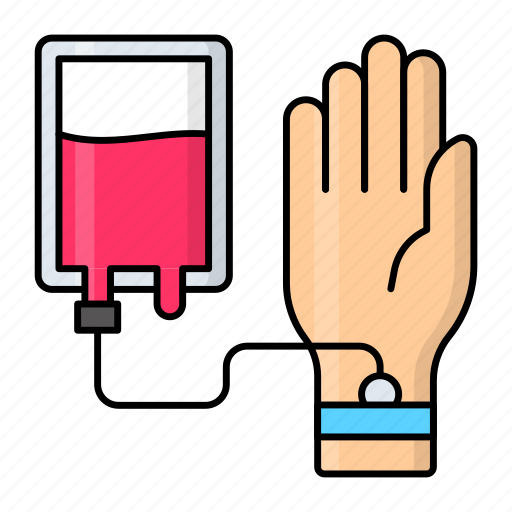 Blood transfusion, blood, donations, medical, blood bag, human hand, help icon - Download on Iconfinder