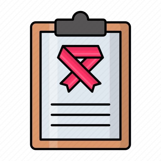 Clipboard, cancer, documents, checkup report, ribbon sign, medical icon - Download on Iconfinder