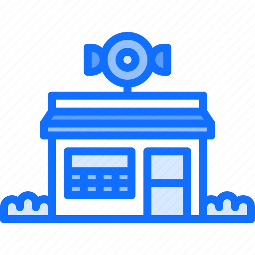Building, bush, candy, shop, sign, sweet, sweetness icon - Download on Iconfinder