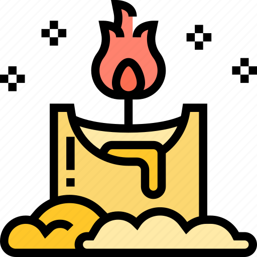 Candle, wax, melting, flame, burn icon - Download on Iconfinder