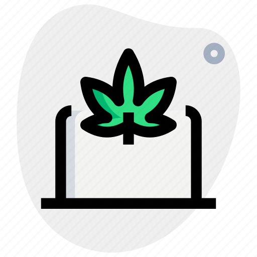 Laptop, cannabis, screen, drug icon - Download on Iconfinder
