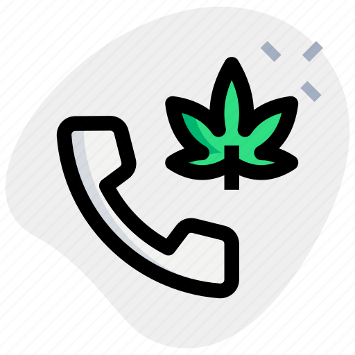 Phone, cannabis, telephone, technology icon - Download on Iconfinder