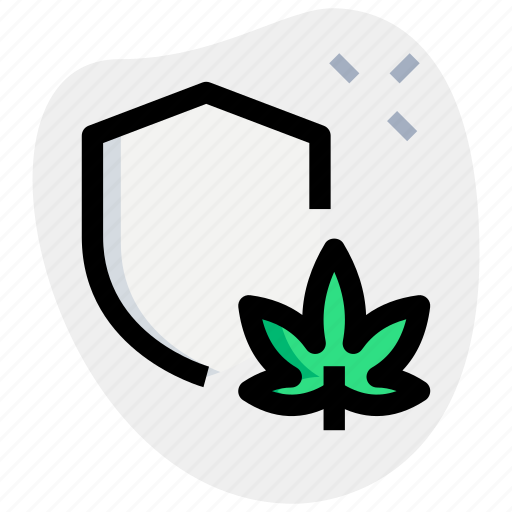 Shield, cannabis, protect, security icon - Download on Iconfinder