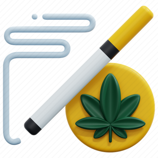 Cigarette, tobacco, smoke, smoking, cannabis, marijuana, hemp 3D illustration - Download on Iconfinder