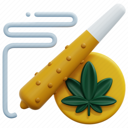 Joint, cannabis, weed, drug, marijuana, smoking, unhealthy 3D illustration - Download on Iconfinder