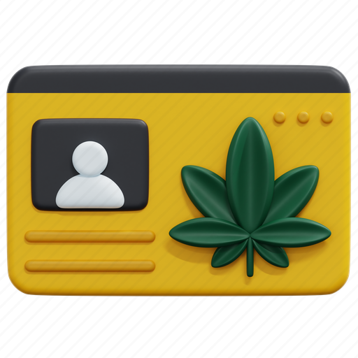License, id, card, cannabis, marijuana, medicinal, treatment 3D illustration - Download on Iconfinder