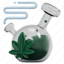 bong, flask, cannabis, marijuana, cbd, hemp, botanical, illustration 