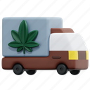 deliverytruck, cannabis, marijuana, transport, medicinal, service, hemp, illustration 