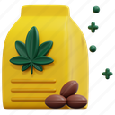 seeds, cannabis, marijuana, plant, bag, weed, hemp, illustration 