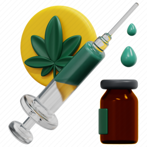 Injections, syringe, cannabis, marijuana, drug, treatment, hemp 3D illustration - Download on Iconfinder
