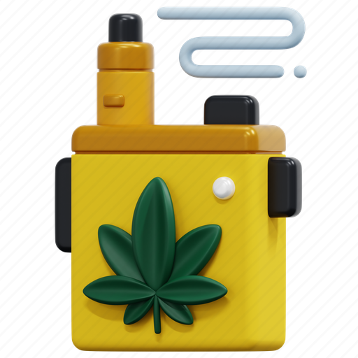 Vape, cannabis, tobacco, cigarette, smoke, marijuana, unhealthy 3D illustration - Download on Iconfinder
