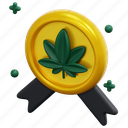 award, badge, medal, marijuana, cannabis, emblem, reward, object 