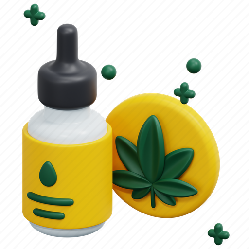 Cannabis, oil, cbd, wellness, essential, massage, object 3D illustration - Download on Iconfinder