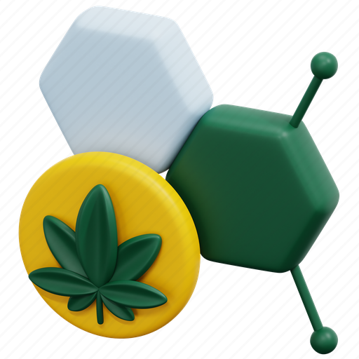 Molecules, cannabis, hemp, drugs, education, chemistry, atom 3D illustration - Download on Iconfinder