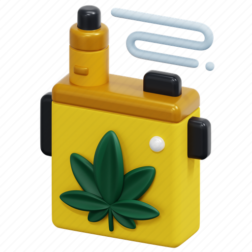 Vape, cannabis, tobacco, cigarette, smoke, marijuana, unhealthy 3D illustration - Download on Iconfinder