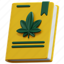 book, cannabis, marijuana, drugs, medical, education, hemp, render