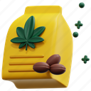 seeds, cannabis, marijuana, plant, bag, weed, hemp, render