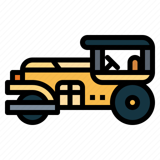 Road, roller, car, construction, vehicle icon - Download on Iconfinder