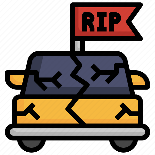 Rip, accident, car, road icon - Download on Iconfinder