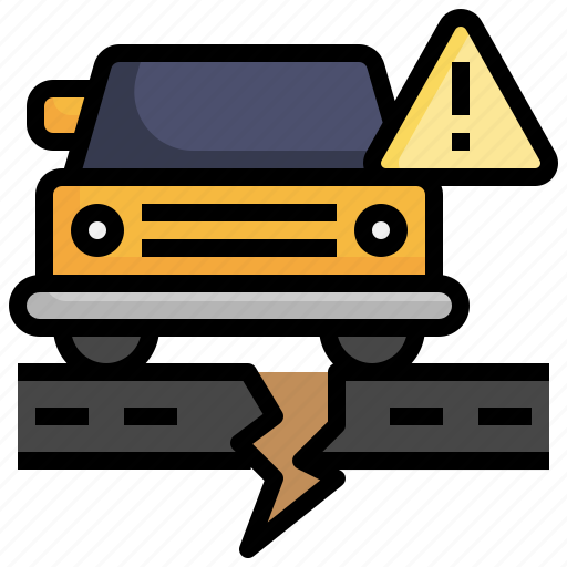 Fall, accident, car, broken, road, beware icon - Download on Iconfinder