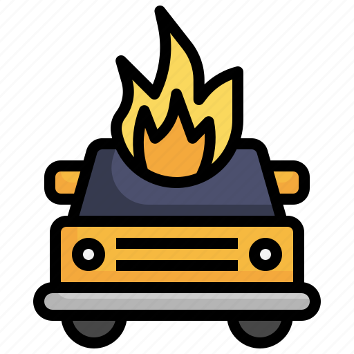 Fire, accident, car, road icon - Download on Iconfinder