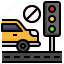 traffic, light, accident, car, road, prohibit 