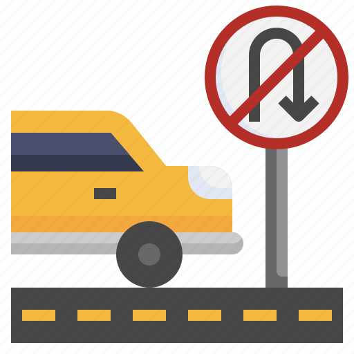 No, turn, accident, car, road icon - Download on Iconfinder