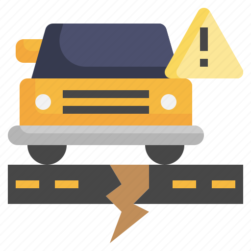 Fall, accident, car, broken, road, beware icon - Download on Iconfinder