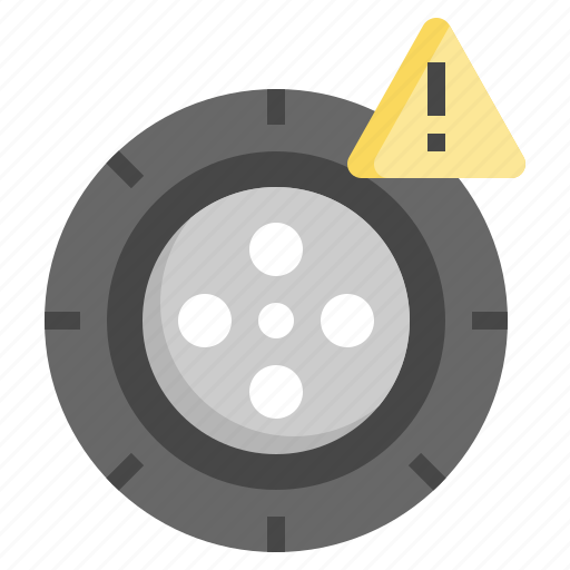 Tire, accident, car, road, protect, warn icon - Download on Iconfinder