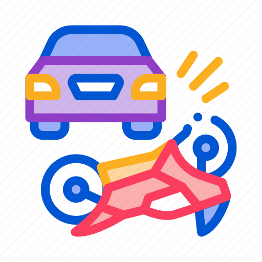 Accident, burning, by, car, crash, hit, motorcycle icon - Download on Iconfinder