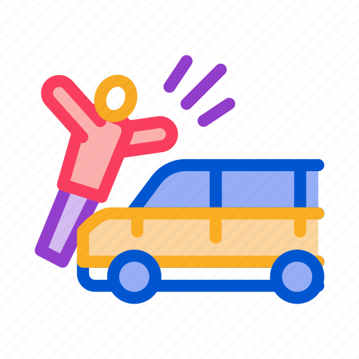 Accident, burning, by, car, crash, hit, pedestrian icon - Download on Iconfinder
