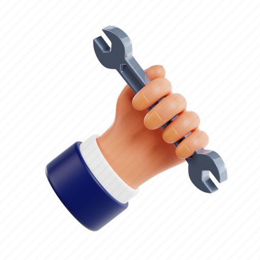 Holding, wrench, service, work, mechanic, repair, worker 3D illustration - Download on Iconfinder