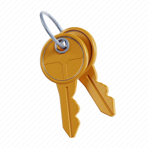 Key, door, lock, home, house, vector, access 3D illustration - Download on Iconfinder