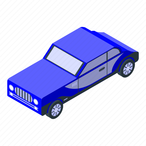 Blue, car, cartoon, fashion, floral, isometric, old icon - Download on Iconfinder
