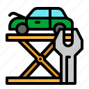 car, lift, mechanic, service, transportation