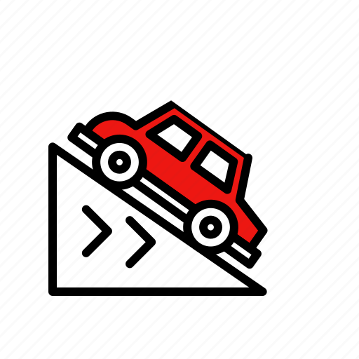 Car, carsigns, downgrade, drive, road, slope, transportation icon - Download on Iconfinder