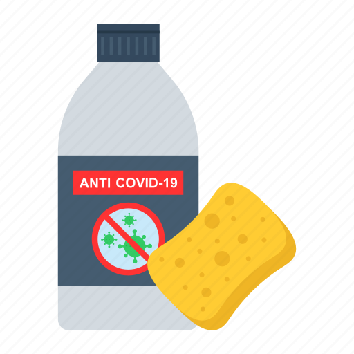 Bottle, deodorizing, disinfectant, sanitizer, cleaner, phenyl, sponge icon - Download on Iconfinder