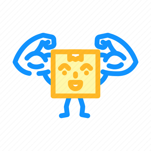 Strong, cardboard, box, character, package, delivery icon - Download on Iconfinder