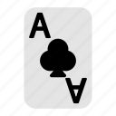 ace of clubs, playing cards, card game, gambling, game, casino, poker
