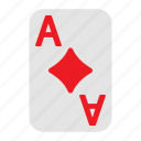 ace of diamonds, playing cards, card game, gambling, game, casino, poker